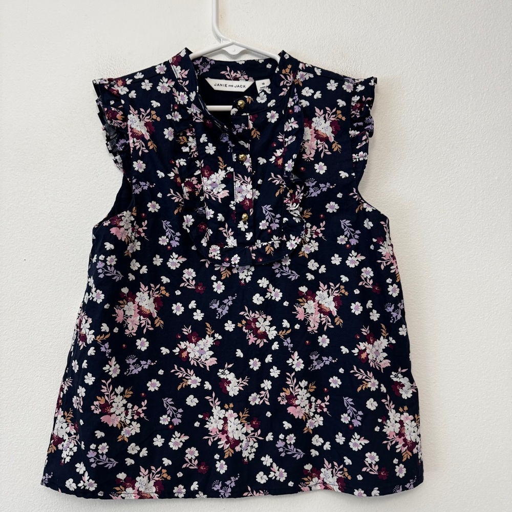 Janie and Jack Girl Floral Top Size 10 - Picture 3 of 6